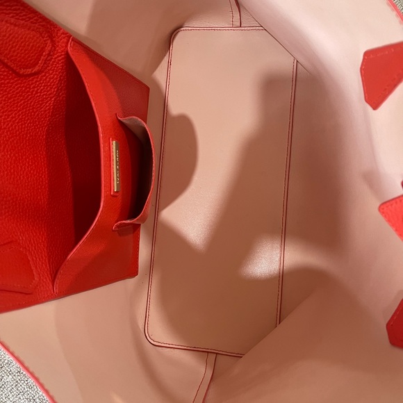 Tory Burch BRODY Liberty red/orange leather shoulder tote bag - Picture 3 of 8